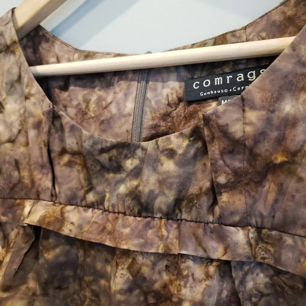 Comrags Injection Print Midi Sheath Dress Ruffle Details  Made in Canada NWOT - Picture 6 of 15